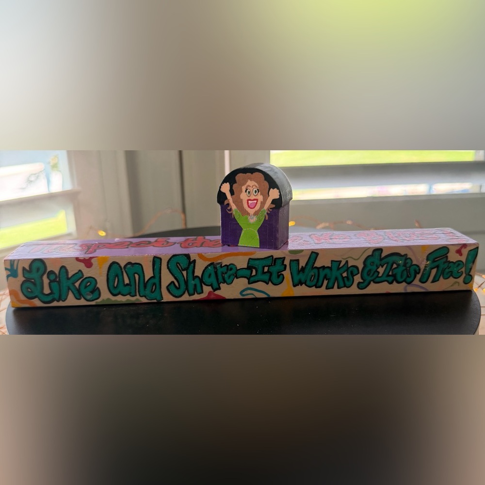 Hand-Painted Wooden Decorative Block Accessory for Poshmark Show, various themes